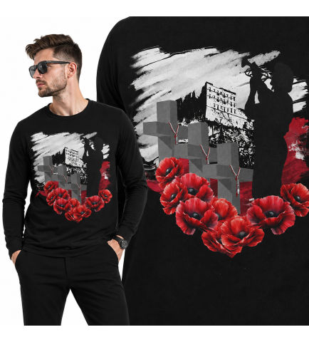 LONGSLEEVE PATRIOTYCZNY CZERWONE MAKI